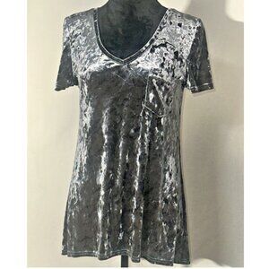 Velvet Legging Tee, Dark Grey Crushed Velvet, Small